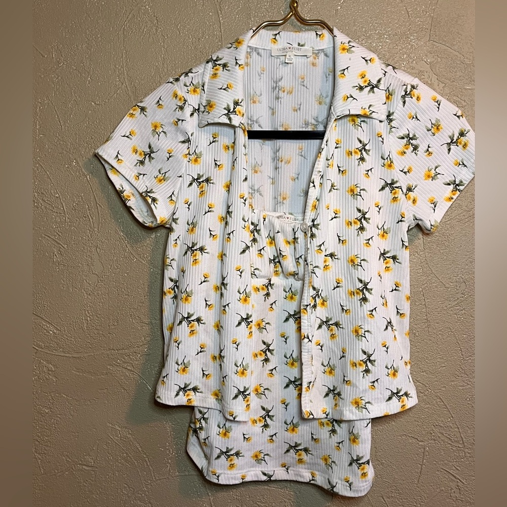 Ultra Flirt Girls Coord Floral Collared Top